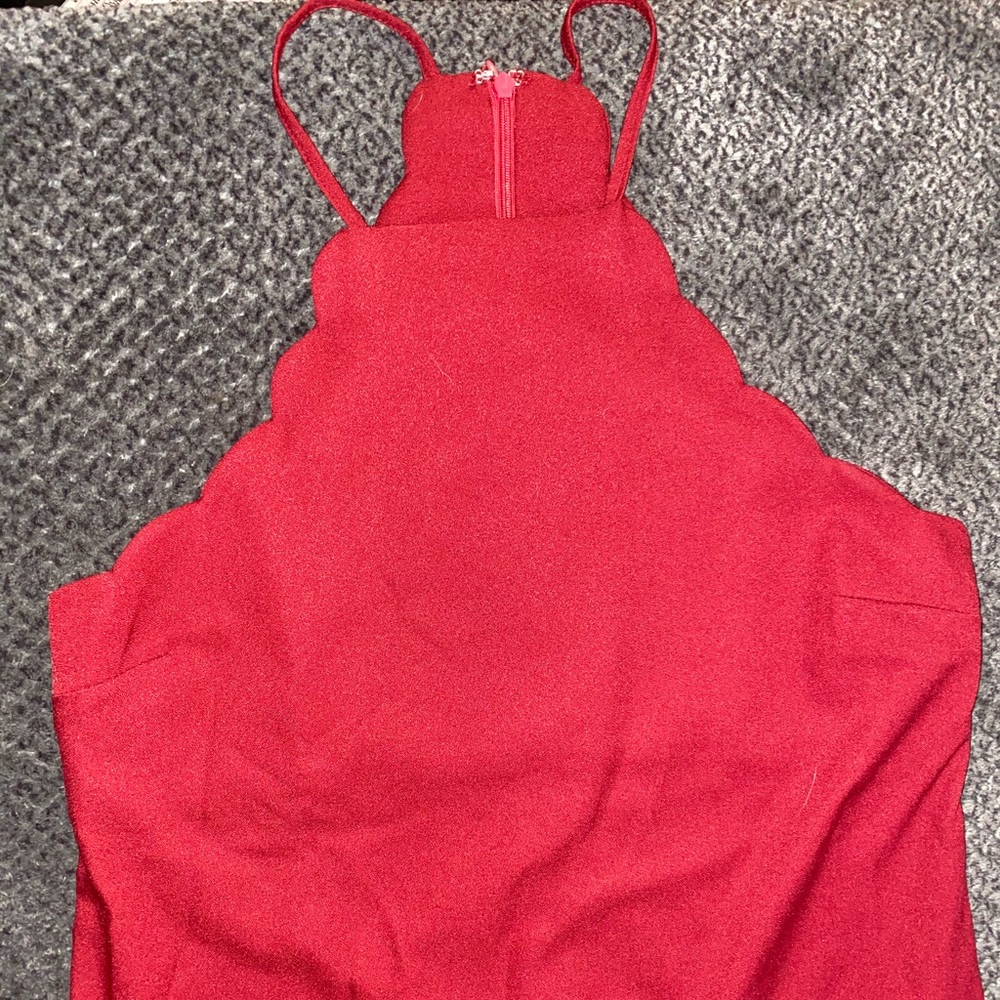 **SOLD** Red Scalloped Lulu’s dress